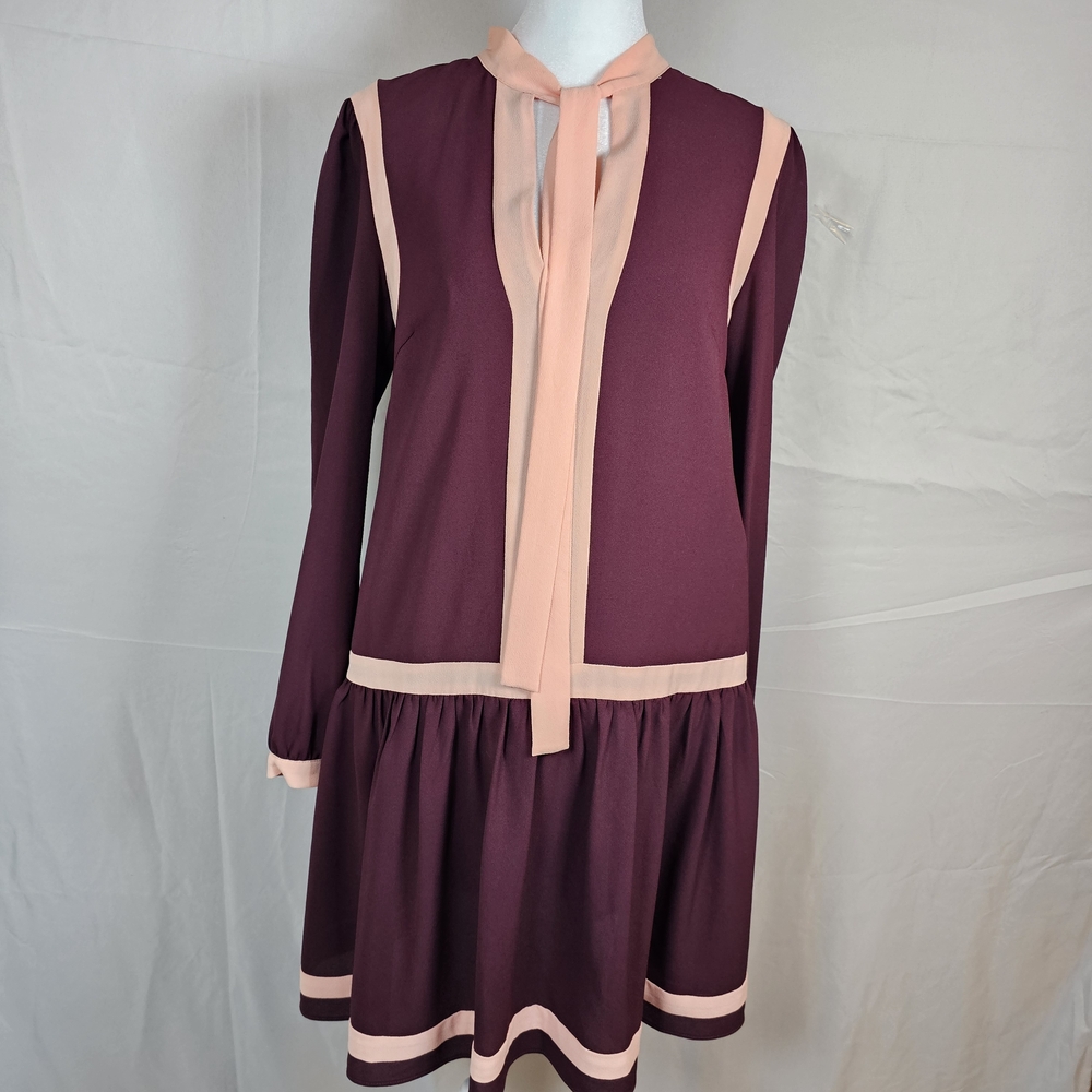 Adelyn Rae‎ Burgundy and Peach Dress
